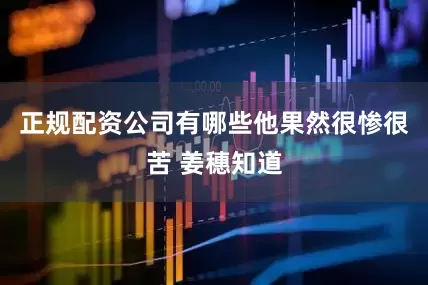正规配资公司有哪些他果然很惨很苦 姜穗知道